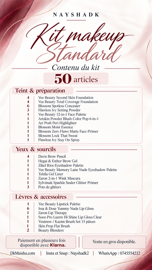 NayshaDk – Kit Makeup Standard | Maquillage nigérian authentique – 50 articles
